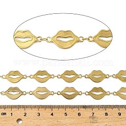 304ステンレス鋼リップリンクチェーン  イオンプレーティング（ip）  ハンダ付け  スプールで  ゴールドカラー  9.5x19x1mm&nbsp;CHS-H114-05G