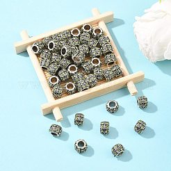 Antique Silver Plated Alloy Rhinestone Large Hole European Beads&nbsp;MPDL-R041-02D