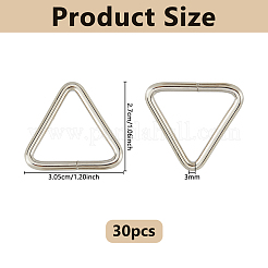 ステンレススチール製三角リングバックル30個  トランポリンアクセサリー用  ステンレス鋼色  27x30.5x3mm&nbsp;STAS-DC0017-18
