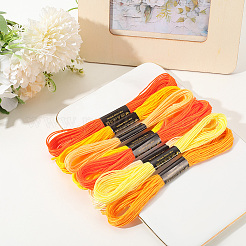 8 かせ 8 色 6 層ポリエステル刺繍糸  クロスステッチの糸  タッセル刺繡  グラデーションカラー  きいろ  2mm  約8.20ヤード（7.5m）/かせ&nbsp;OCOR-CY0002-09G