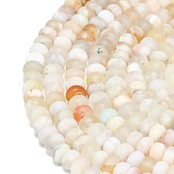 天然石桜色アゲート瑪瑙ビーズ連売り  艶消し  ロンデル  6x4mm  穴：1mm  約93~96個/連  14.57''~14.76''（37~37.5センチメートル）&nbsp;G-P575-A07-6x4mm