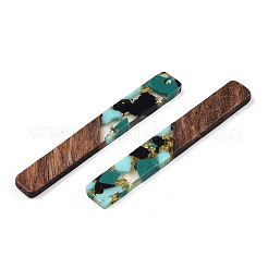 Transparent Resin & Walnut Wood Big Pendants&nbsp;RESI-TAC0017-70-A02