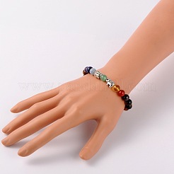 Stretch Buddhist Jewelry Multi-Color Gemstone Chakra Bracelets&nbsp;BJEW-JB01690