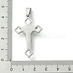 変色しない304ステンレススチールペンダント  十字架クロスチャーム  ステンレス鋼色  31x20x5mm  穴：7mm&nbsp;X-STAS-D087-02P-01