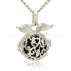 Silver Color Plated Brass Hollow Round Cage Pendants&nbsp;KK-J230-01S