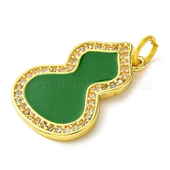 Rack Plating Brass Micro Pave Clear Cubic Zirconia Pendants&nbsp;KK-G501-14G-03
