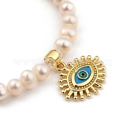 Brass Enamel Charm Bracelets&nbsp;BJEW-JB05381-M