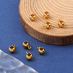 304ステンレス鋼チューブベイル  ループベイル  保釈ビーズ  ロンデル  24KGP本金メッキ  9x6x4.5mm  穴：1.6mm  内径：3mm。&nbsp;STAS-P220-03G