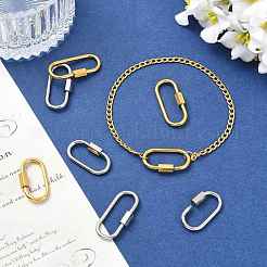 8Pcs 4 Styles 304 Stainless Steel Screw Carabiner Lock Charms&nbsp;STAS-FS0002-40