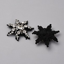ガラスクリスタルラインストーンの縫い付け布パッチ  服飾材料  スター  ブラック  50x47x8mm&nbsp;PATC-WH0008-226B