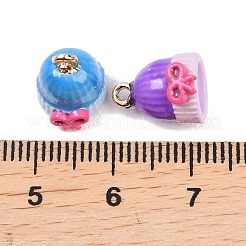 合金エナメルチャーム  蝶結びのチャームが付いた帽子  ゴールドカラー  ミックスカラー  12x9x10mm  穴：1.4mm&nbsp;ENAM-A012-20G