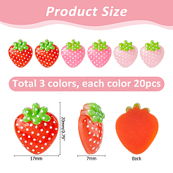 60Pcs 3 Colors Transparent Resin Cabochons&nbsp;RESI-HS0001-05