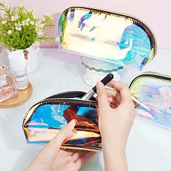 3個 3スタイル レーザー ポータブル TPU 透明 防水 メイクアップ 収納バッグ  多機能ウォッシュバッグ  プルチェーン付き  クリアAB  18.5~24.8x7.5~8.4x9~10.5cm  1個/スタイル&nbsp;MRMJ-CP0001-16
