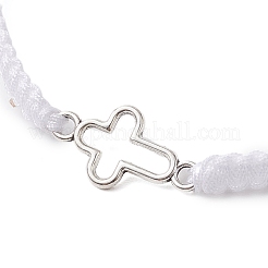 Cross Alloy Connector Charms Braided Bracelets&nbsp;BJEW-JB11067-02