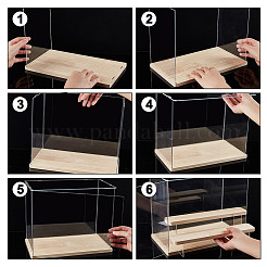 3-Tier Rectangle Clear Acrylic Minifigures Display Boxes&nbsp;ODIS-WH0017-104A