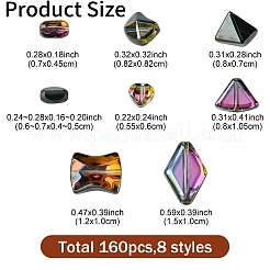 透明なガラスビーズを電気  混合スタイル  混合図形  ブラック  5.5~15x4~10.5x3~6.8mm  穴：0.8~1.2mm  10個/スタイル&nbsp;EGLA-YW0003-22A