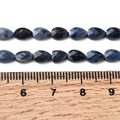 天然デュモージェライトビーズ連売り  ティアドロップ  多面カット  6x4x2.5mm  穴：0.6mm  約62~68個/連  15.16~15.55''（38.5~39.5センチメートル）&nbsp;G-B159-A04