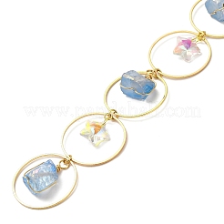 Wire Wrapped Nuggets Natural Quartz & Ring Hanging Ornaments&nbsp;HJEW-JM023400