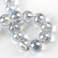電気メッキガラスビーズセット  虹メッキ  ラウンド  ゲインボロ  7.5x8.5mm  穴：1mm  約100~104個/連  70~74cm&nbsp;EGLA-Q062-8mm-A07