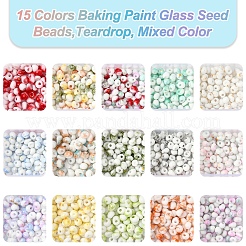 127.5G 15 Colors Baking Paint Glass Seed Beads&nbsp;SEED-FS0001-40