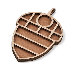ミニ木製ジュエリーディスプレイトレイ  岩石用マルチグリッド整理トレイ  鉱物結晶  装身具  砂茶色  ドングリ  7.85x5.4x0.6cm&nbsp;WD-K001-01C