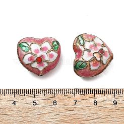 手作り七宝ビーズ  ハート  20x22~22.5x11mm  穴：1.4mm&nbsp;CLB-Q002-10A