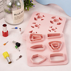 2個 2スタイル 台形 & 長方形 & ティアドロップ & 正方形 ABSプラスチック プラスチシンツール  PPプラスチックと真鍮の粘土穴パンチツール8個付き。  ミックスカラー  100~120x100mm  1個/スタイル&nbsp;DIY-TA0005-58