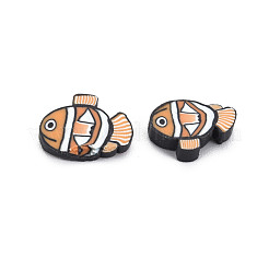 手作り樹脂クレイカボション  魚  ゴールデンロッド  9~11x8~9.5x1.5~2mm  約5800個/1000g&nbsp;CLAY-N006-107