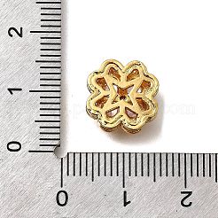 真鍮パヴェキュービックジルコニアマルチ連リンク  クローバー  18KGP本金メッキ  ミックスカラー  12x12x5mm  穴：1.4mm&nbsp;KK-F913-13G