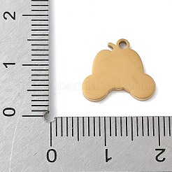 クリスマステーマ 304ステンレススチールエナメルチャーム  18KGP本金メッキ  カボチャ  12x14x1.5mm  穴：1.5mm&nbsp;STAS-K312-04H-G