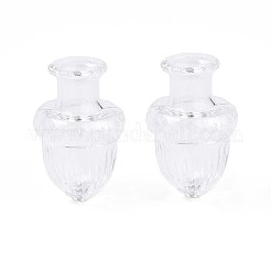 ガラスボトル  ビーズの容器  ドングリ  透明  2.7~2.8x1.7~1.85cm  穴：6mm&nbsp;AJEW-N002-05