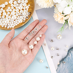 260 Sets 5 Style ABS Imitation Pearl Garment Rivets&nbsp;FIND-WR0007-53