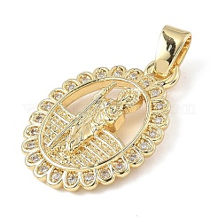 Brass Micro Pave Cubic Zirconia Pendants&nbsp;ZIRC-I356-02G-01