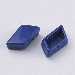 スプレー塗装合金マルチ連リンク  タイル弾性ブレスレット作り用  菱形  マリンブルー  14x8x4.8mm  穴：0.8mm&nbsp;PALLOY-G268-E-048