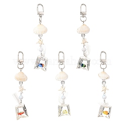 ABS Plastic Imitation Pearl & Acrylic & Synthetic Turquoise & Shell Pendant Decorations&nbsp;KEYC-FS00038-05
