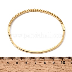 304ステンレススチール製クリスタルラインストーンホースアイヒンジ付きカフバングル（女性用）  18KGP本金メッキ  内径：2.36x1.99インチ（6x5.05cm）&nbsp;SA-CBA61B8-11G