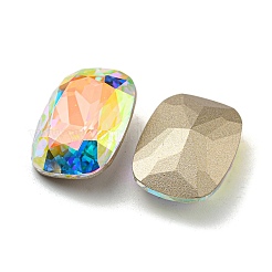 ガラスラインストーンカボション  ポイントバック＆バックメッキ  多面カット  長方形  アレキサンドライト  18x13x7mm&nbsp;RGLA-M017-E03-001ST