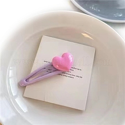 5Pcs 5 Colors Sweet Sister Love Heart Enamel Hair Clip&nbsp;PW-WGD3EA3-01