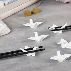 3Pcs Paper Crane Ceramic Chopstick Stands&nbsp;DJEW-LP0001-10