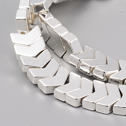 電気メッキ磁気無し合成ヘマタイトビーズ連売り  矢印  銀メッキ  5.5x8x3mm  穴：1mm  約114個/連  16.14インチ（41cm）&nbsp;G-F682-04A-S