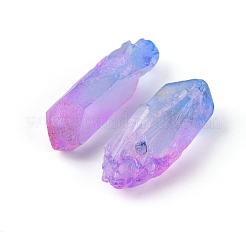 3Pcs Electroplate Natural Quartz Crystal Beads Strands&nbsp;G-FS0001-52