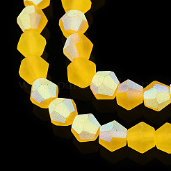Imitate Austrian Crystal Bicone Frosted Glass Beads Strands&nbsp;EGLA-A039-T6mm-MB22