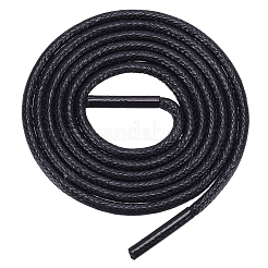 丸いワックスコードの靴紐  ブラック  800x3mm&nbsp;OCOR-WH20007-225A-01