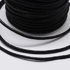 ラウンド編組ワックスをかけたコットンコード  ブラック  2.2mm  約10ヤード/ロール&nbsp;YC-L002-01