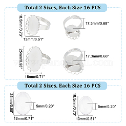 DIY Blank Dome Oval Finger Ring Making Kit&nbsp;DIY-UN0004-49
