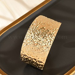 304 Stainless Steel Textured Cuff Bangles for Women&nbsp;BJEW-B120-06G-01