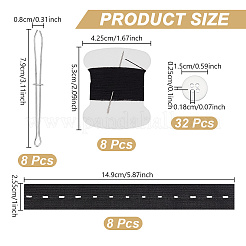 DIY 裁縫用樹脂ウエストボタンキット  ブラック  79x8mm&nbsp;DIY-WH0588-70B