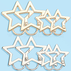 8Pcs 4 Styles Zinc Alloy Spring Gate Rings&nbsp;FIND-SP0003-82