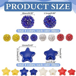240Pcs 8 Styles Pave Disco Ball Beads&nbsp;FIND-PH0022-20