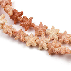 Synthetic Coral Dyed Carved Beads Strands&nbsp;SHEL-K007-18C